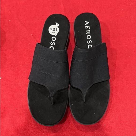 AEROSOLES Black Sandals Minimalist Comfort - Picture 1 of 3